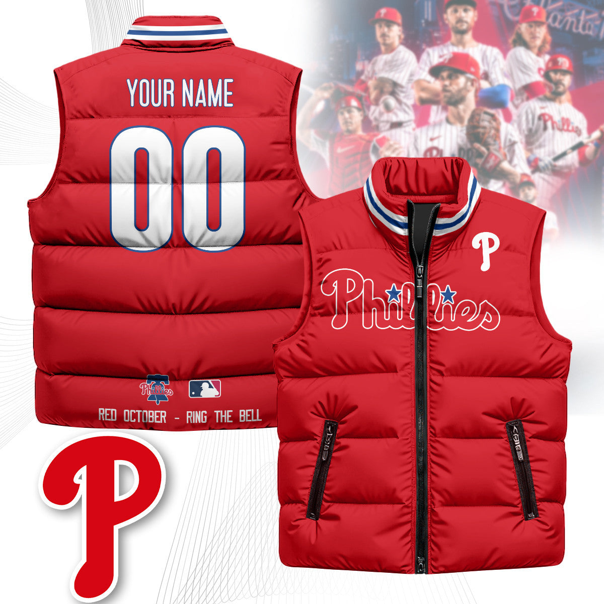 Custom Philadelphia Phillies Unisex Puffer Vest
