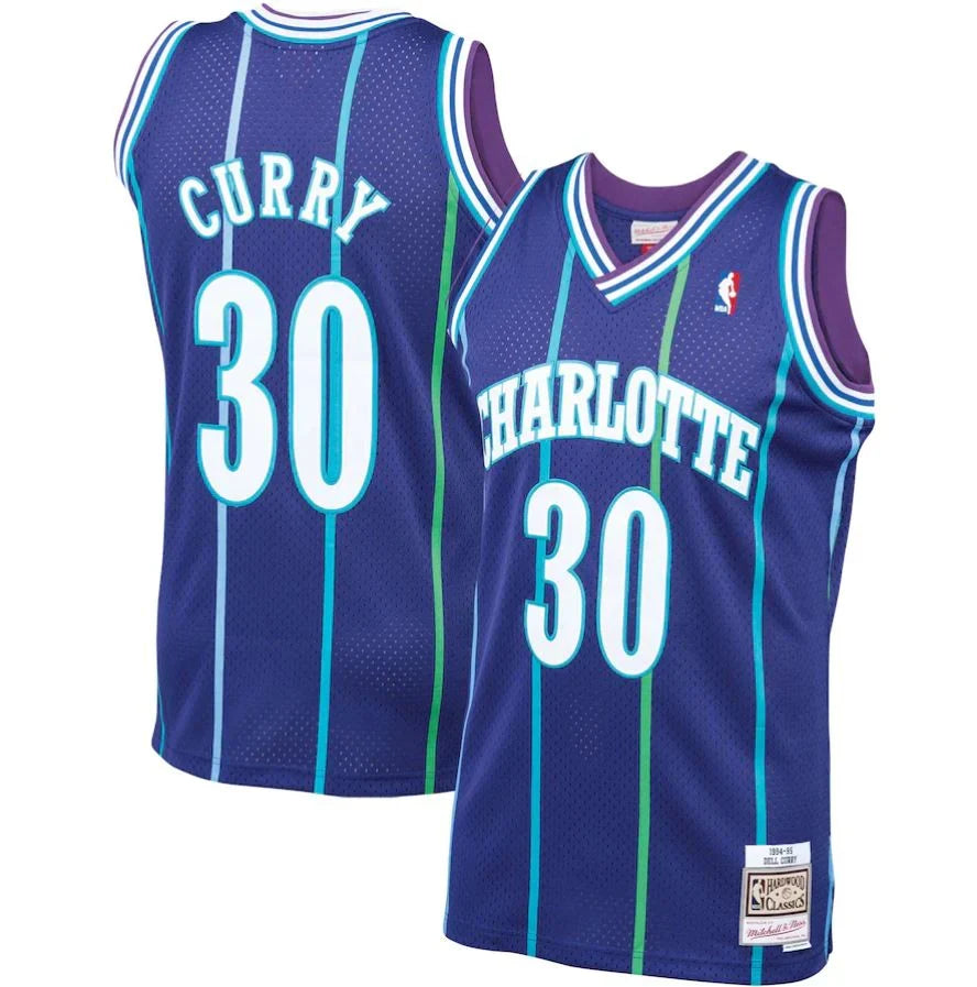 Dell Curry Charlotte Hornets 1994/95 Hardwood Classics Jersey - Purple