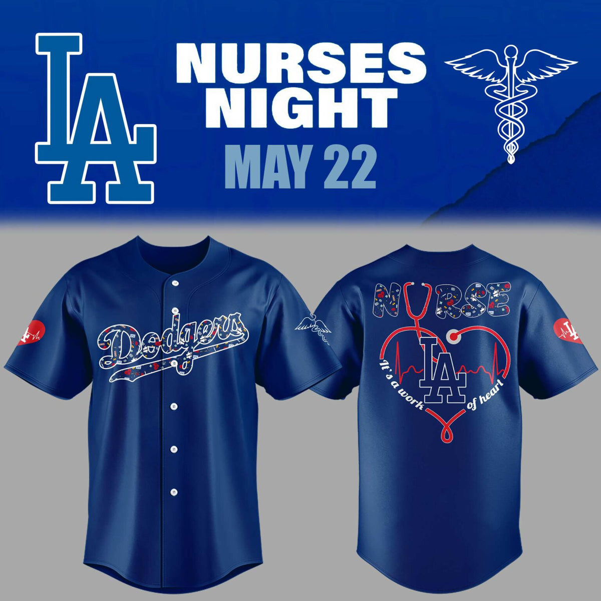 Limited Edition Los Angeles Dodgers Nurses Night Jersey