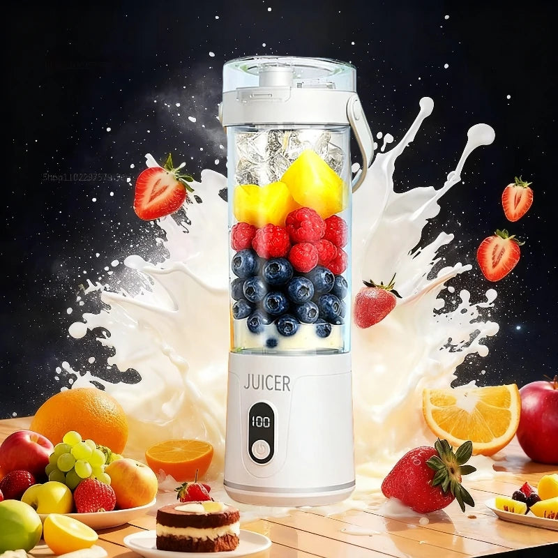 Portable 600ML USB Rechargeable Blender Mini Juicer for Fresh Fruit Smoothies Wireless Personal Fruit Mixer  Machine Kitchen