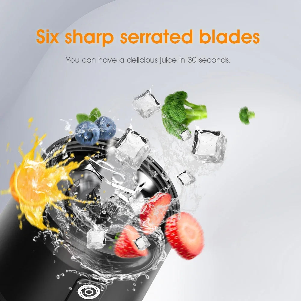 Portable Electric Juicer 700ML USB Rechargeable Fruit Milkshake Smoothie Mini Blender for kitchen travel Outdoor Camping Picnic.