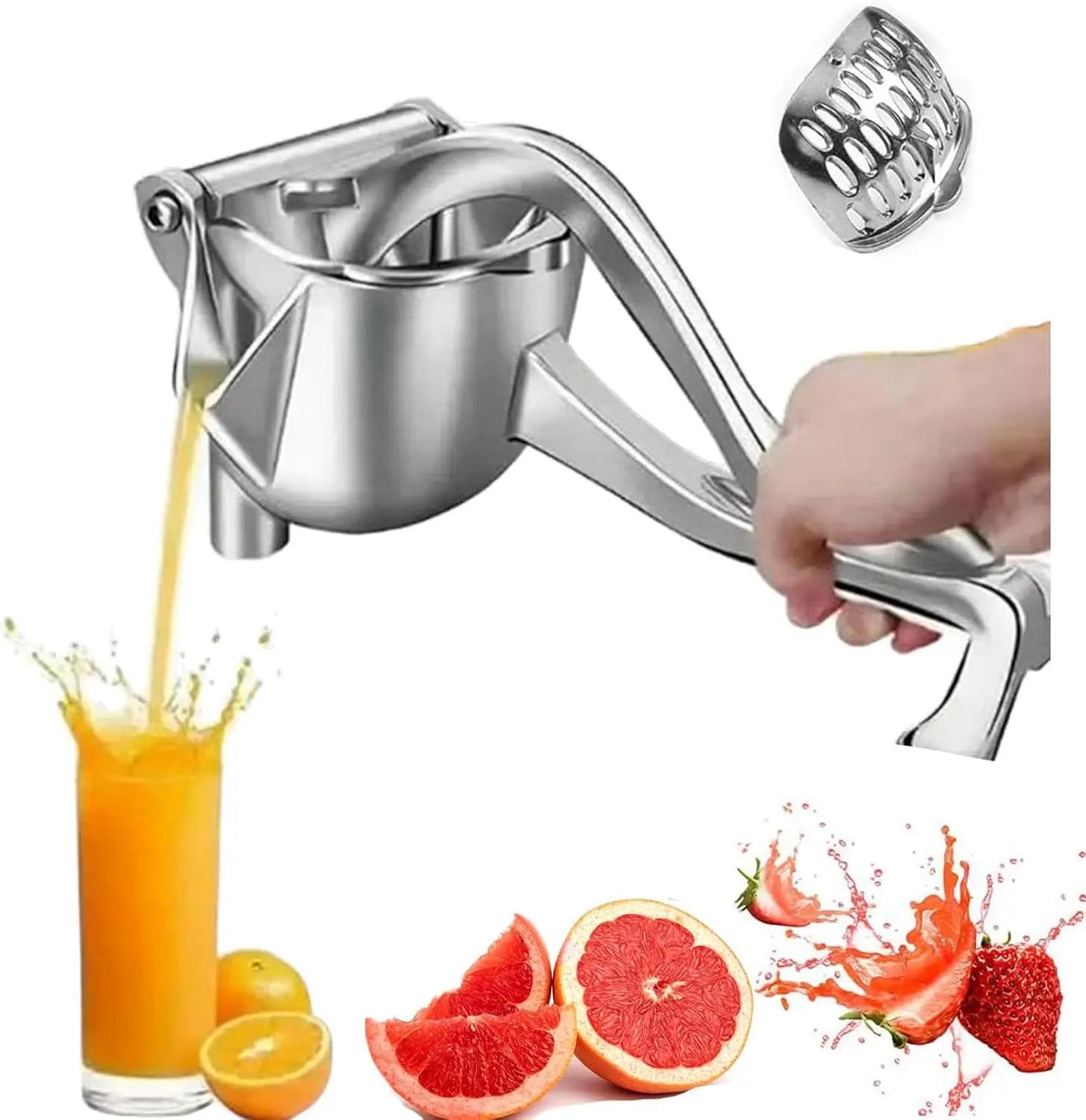 Hand Juicer Squeezer- Hydrogen Alloy Juicers, Aluminum Manual Press Juicers With Seed Filter, Manual Hand Press Juicer For Lemon