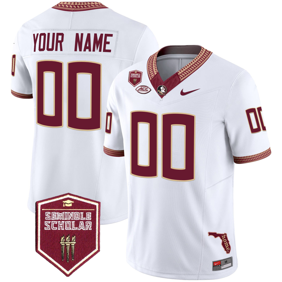 Florida State Seminoles 2025 Seminole Scholar Patch Vapor Limited Custom Jersey - All Stitched