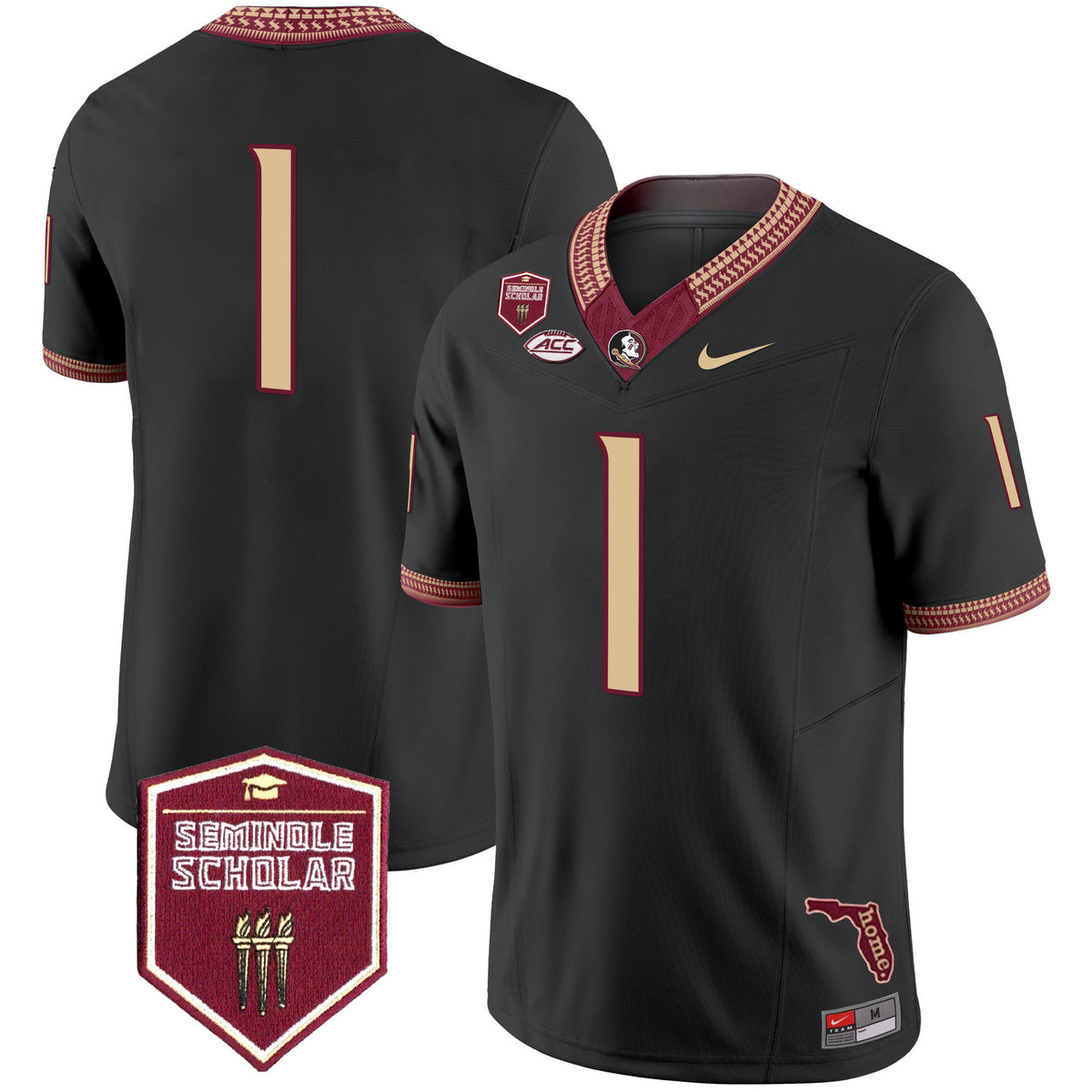 Men's Florida State Seminoles 2025 Seminole Scholar Patch Vapor Limited Jersey - All Stitched