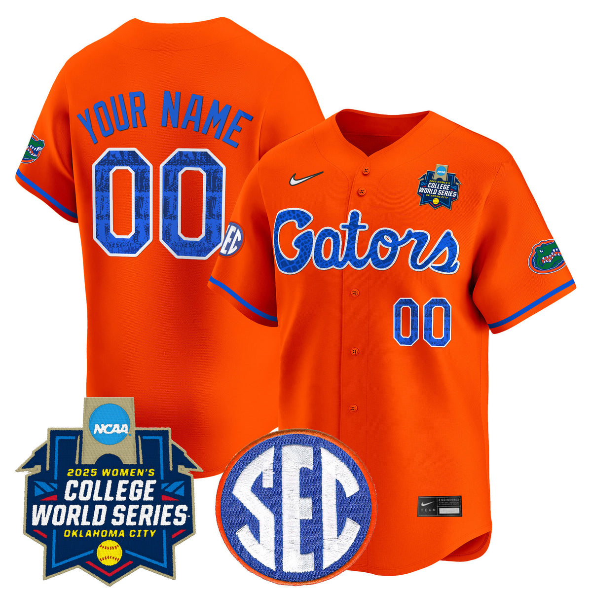 Florida Gators Softball 2025 World Series (WCWS) Vapor Premier Limited Custom Jersey - All Stitched