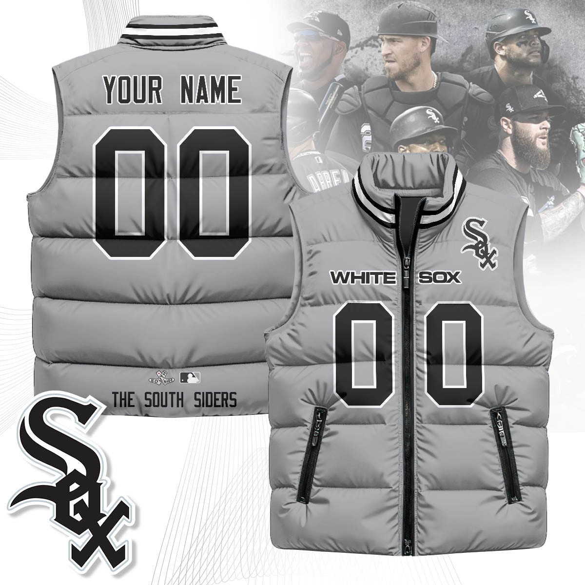Custom Chicago White Sox Unisex Puffer Vest