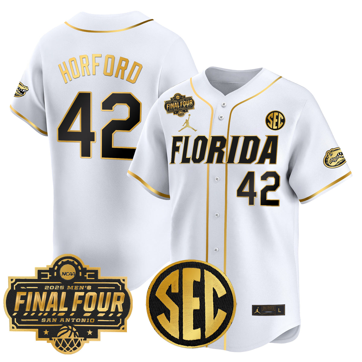 Men's Florida Gators 2025 Final Four Patch Vapor Baseball Jersey - All Stitched