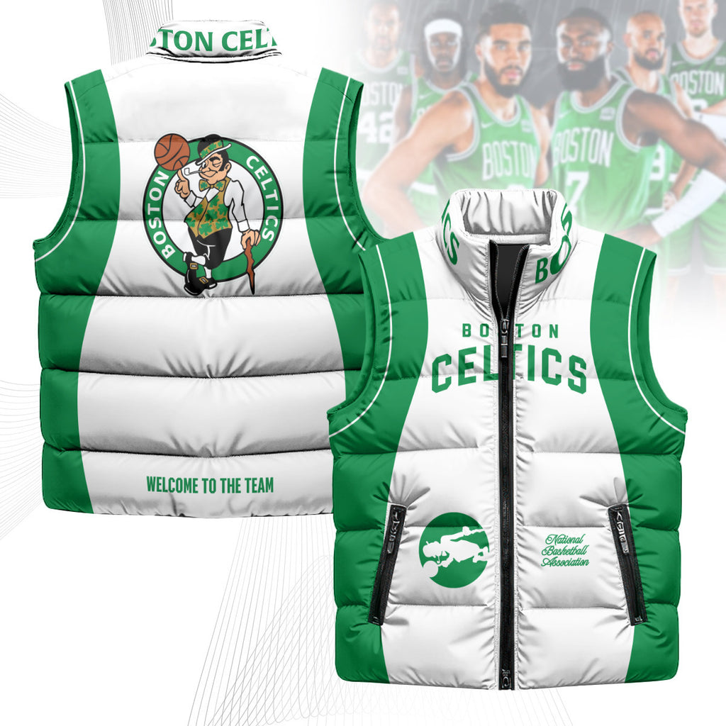Boston Celtics Unisex Custom Puffer Vest