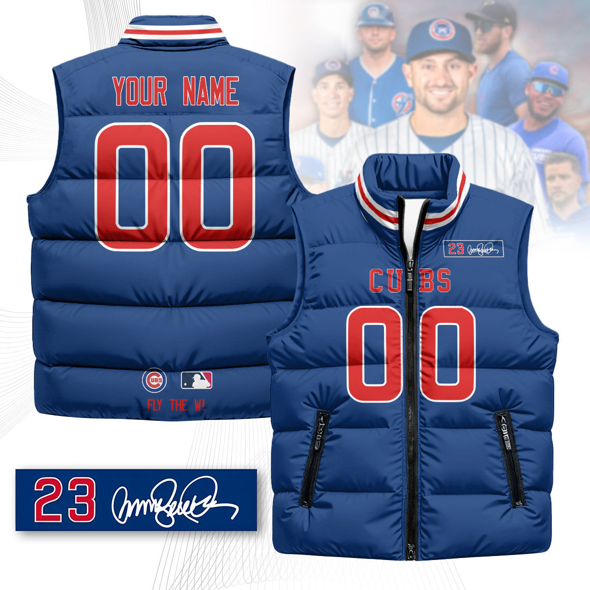 Custom Chicago Cubs Unisex Puffer Vest