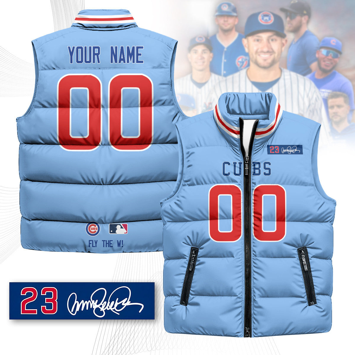 Custom Chicago Cubs Unisex Puffer Vest