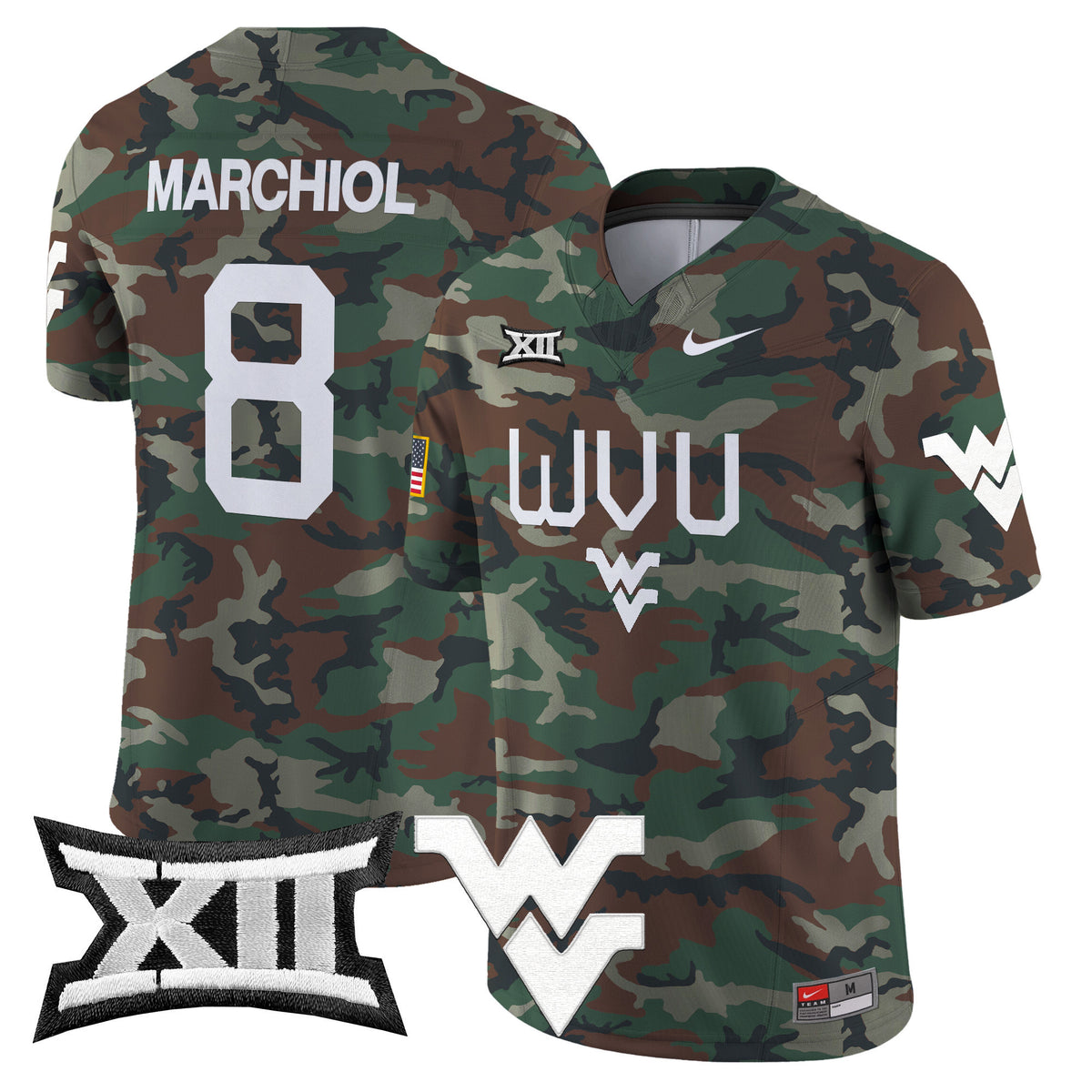 West Virginia Mountaineers 2024 Military Vapor Limited Jersey - All Stitched