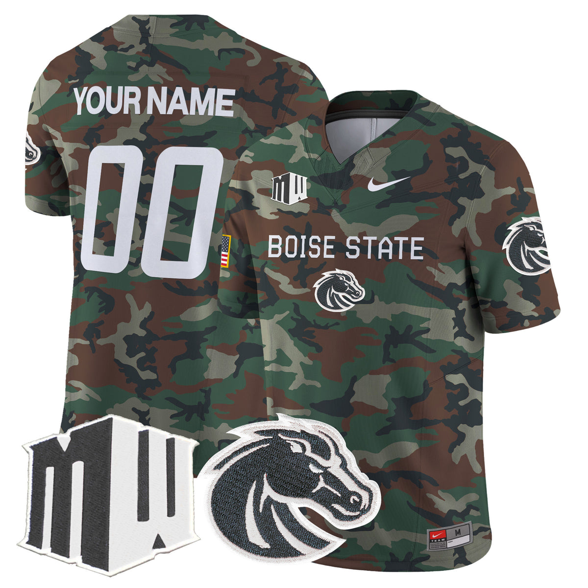 Boise State Broncos 2024 Military Vapor Limited Custom Jersey - All Stitched
