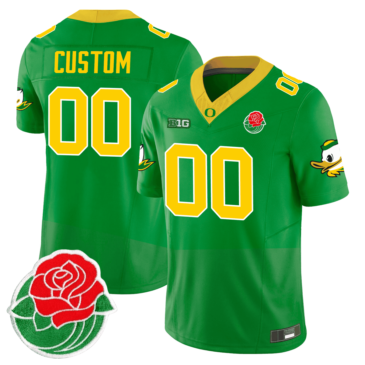 Oregon Ducks Rose Bowl Patch Vapor Limited Custom Jersey - All Stitched